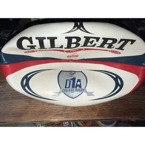 Gilbert Rugby Ball Omega USA Rugby D1A College Match Ball Size 5 White Red Blue
